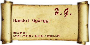 Handel György névjegykártya