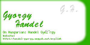 gyorgy handel business card